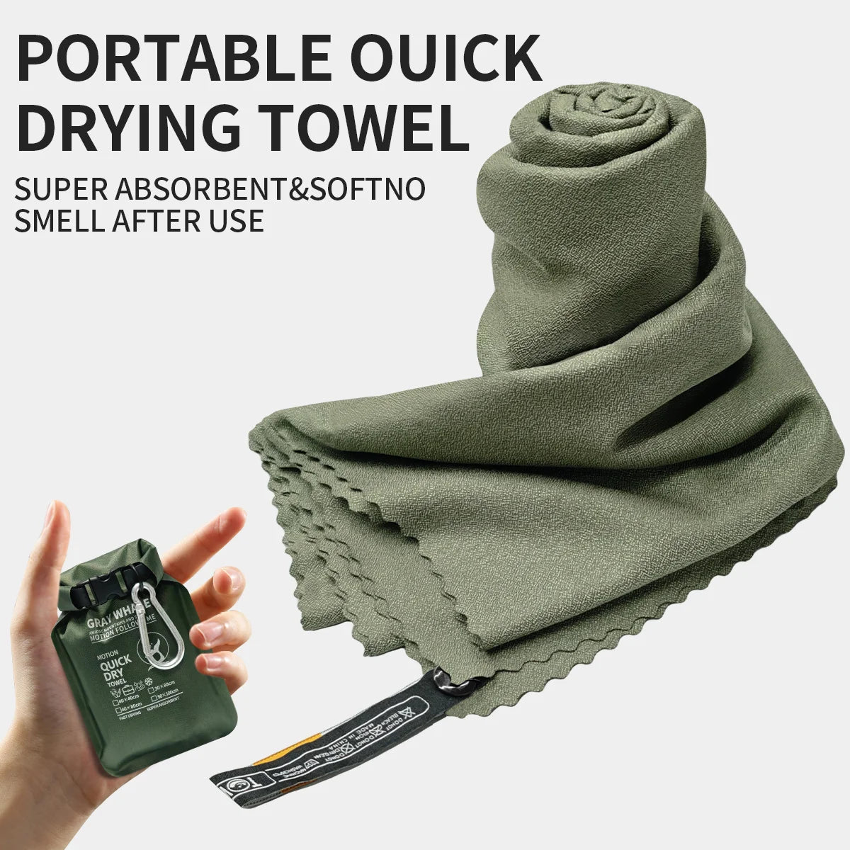 Serviette de sport séchage rapide en microfibre – compacte, ultra‑légère, idéale pour la gym, le camping et le voyage - BLACKBEARD OUTDOOR INDUSTRIES
