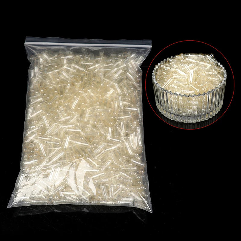 100PCS Capsules Vides en Gélatine Transparente - Taille Standard 00#, 0#, 1# Ma boutique