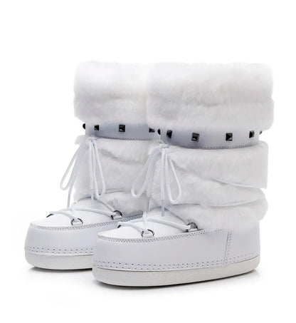 Bottes de neige fourrées femme mi-mollet