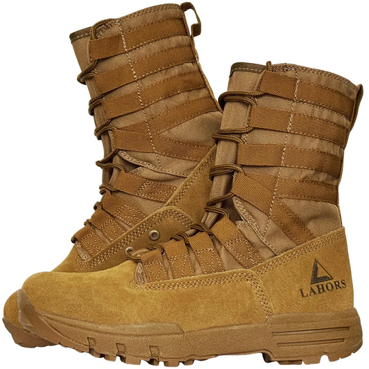 Botte Tactique Homme LAHORS – Cuir Véritable, Légère, Combat Desert, Randonnée, Pointures 39-46