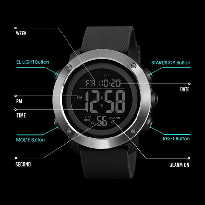 Montre Digitale Homme SKMEI 1426 – Sport, Alarme, Étanche 5Bar - BLACKBEARD OUTDOOR INDUSTRIES