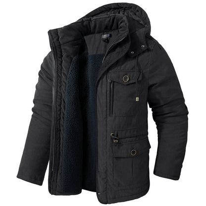 Veste d’Hiver Chaude Homme – DIMUSI Veste Tactique Épaissie | Polaire Doublée | Multi-poches | Coupe-Vent | Capuche | Mode & Outdoor - BLACKBEARD OUTDOOR INDUSTRIES