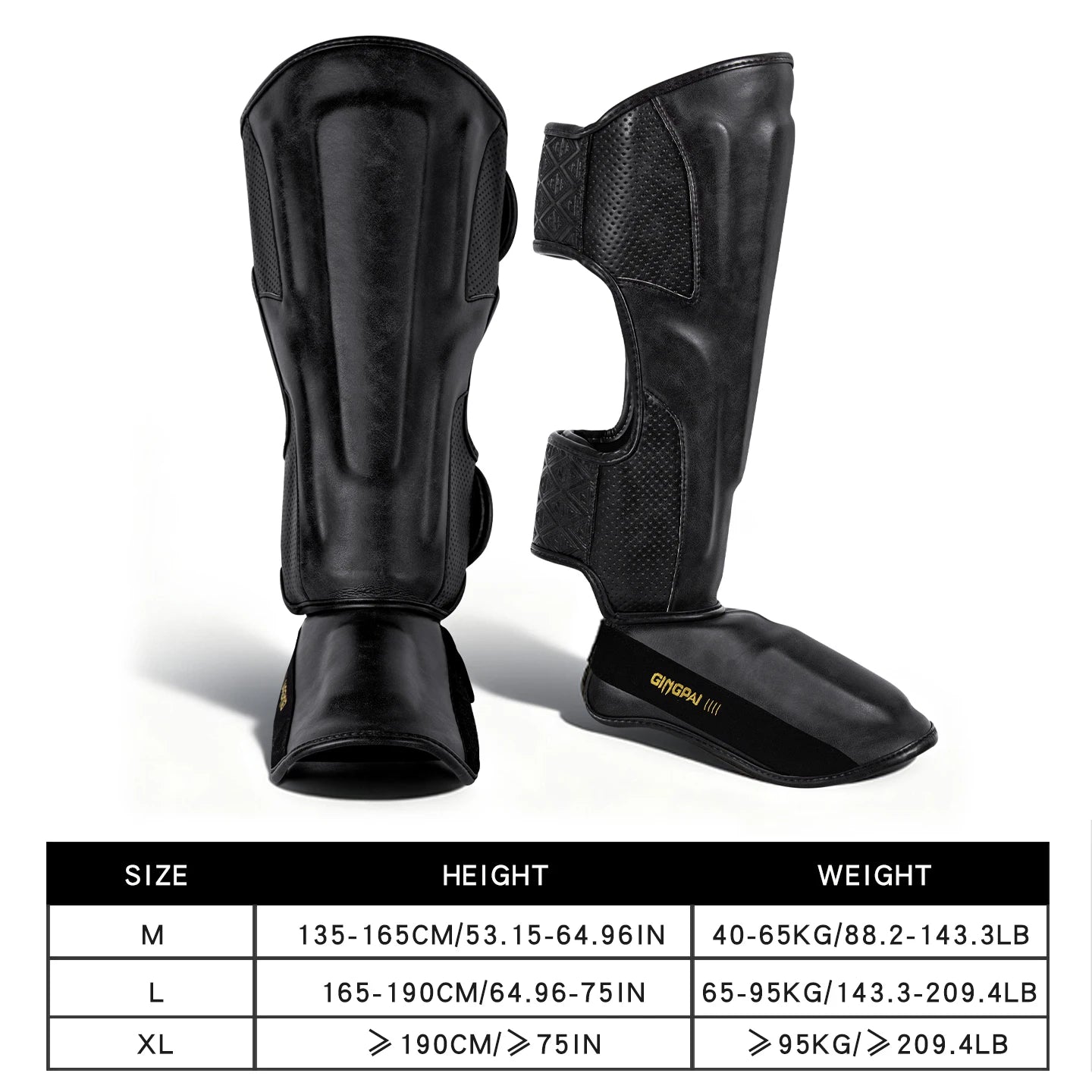 Tibières Professionnelles Cuir PU – Protège-Tibia & Pied Sanda, Muay Thai, Boxe | M à XL | 5 Coloris - BLACKBEARD OUTDOOR INDUSTRIES