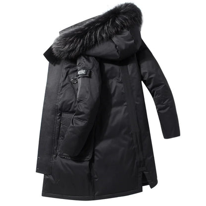 Parka homme en duvet de canard à capuche amovible