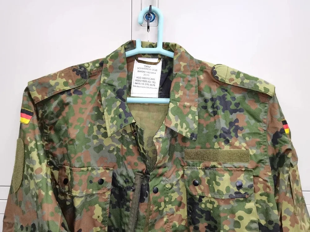 Veste tactique homme camouflage Flecktarn, style BDU