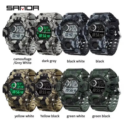 Montre numérique homme SANDA 2183 camouflage sport