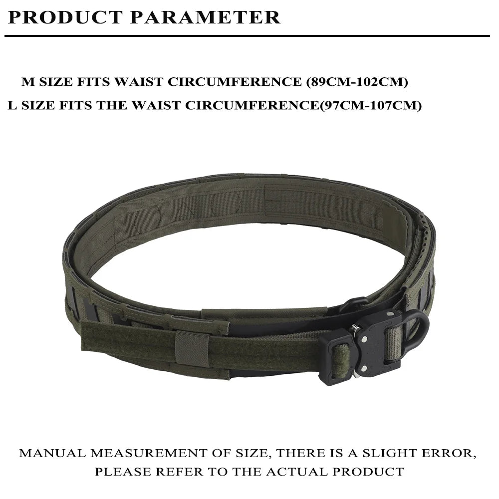 Ceinture Tactique Double Couche avec Boucle Métallique Cobra et Système MOLLE - Ceinture de Combat Soft avec Positionnement Magnétique BLACKBEARD OUTDOOR INDUSTRIES
