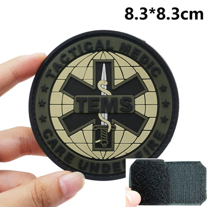 Patches médicaux en PVC Serpent avec Fixation Velcro pour Sacs à Dos et Vêtements Militaires