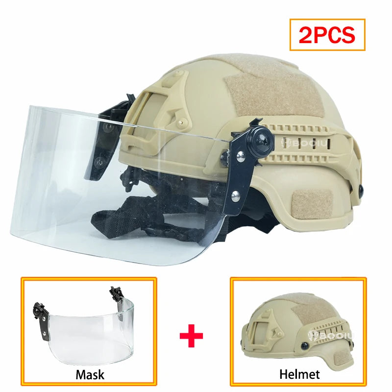 Casque airsoft MICH 2000 avec masque tactique - BLACKBEARD OUTDOOR INDUSTRIES