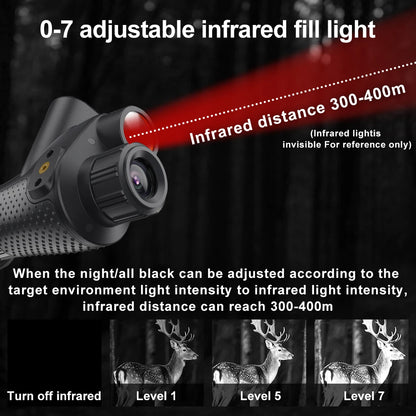 Monoculaire Vision Nocturne 4K IR 8x – Frontal, 36 MP, IP54, Infrarouge 850nm