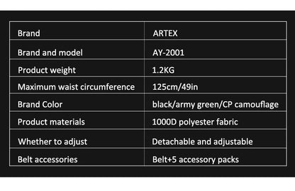 Artex ceinturon tactique AY-2001 complet Ma boutique