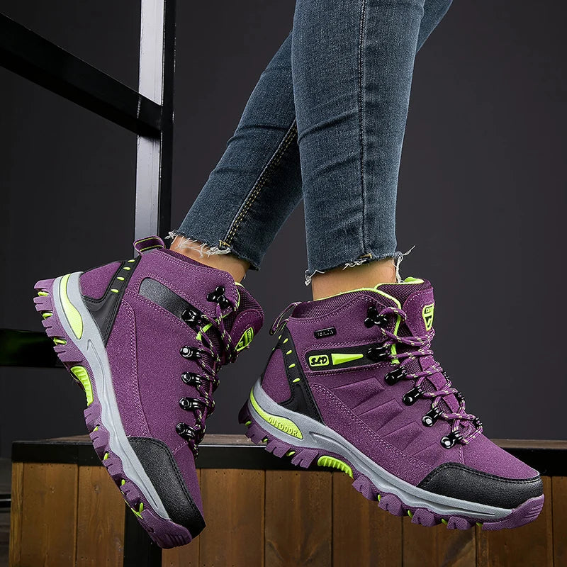 Chaussures Trekking Randonnée Femme Montantes – Tige Tissu Stretch, Semelle Caoutchouc, Doublure Mesh | Printemps Automne | 35 à 42 | 3 Coloris - BLACKBEARD OUTDOOR INDUSTRIES