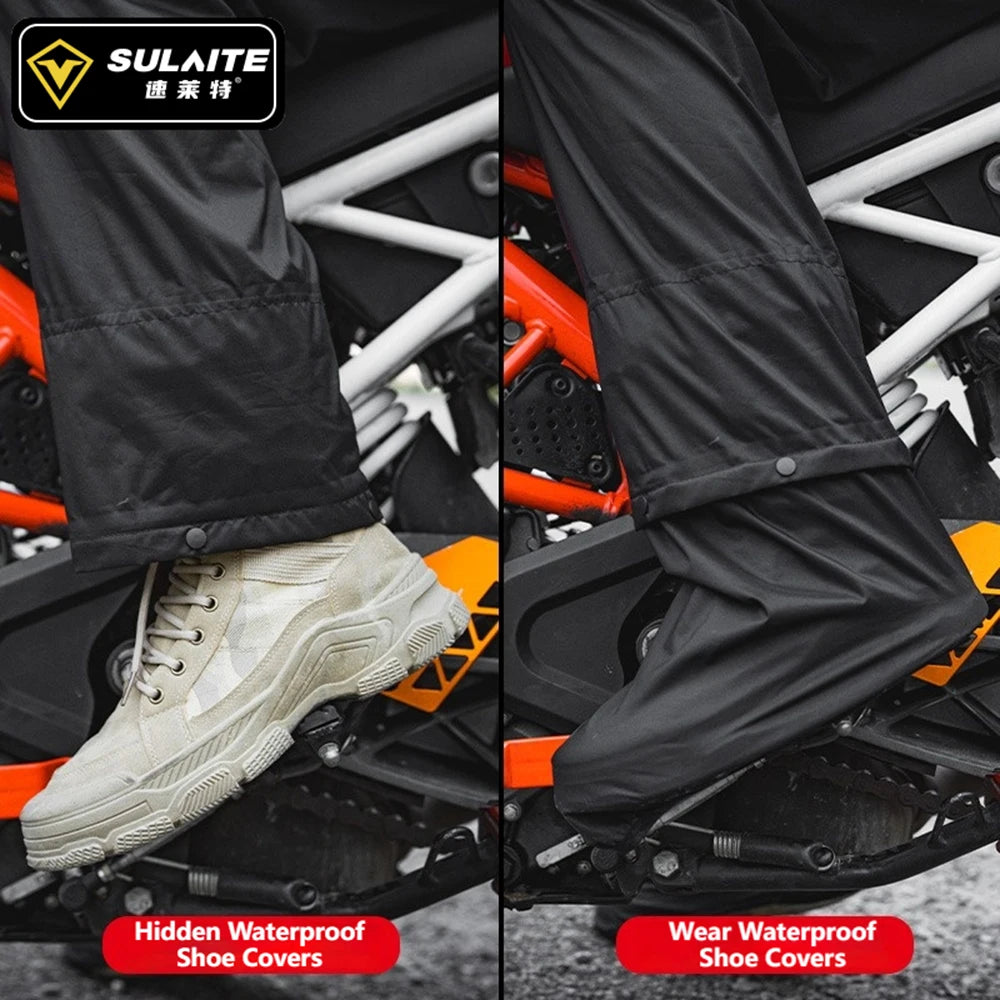 Combinaison Pluie Moto SULAITE 2 Pièces — Imperméable TPU, Bandes Réfléchissantes 360° | Unisexe M à XXXL - BLACKBEARD OUTDOOR INDUSTRIES