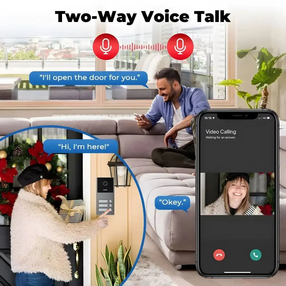 Interphone Vidéo Connecté LCD Multi-Appartement — Visiophone HD HSmartcam - BLACKBEARD OUTDOOR INDUSTRIES