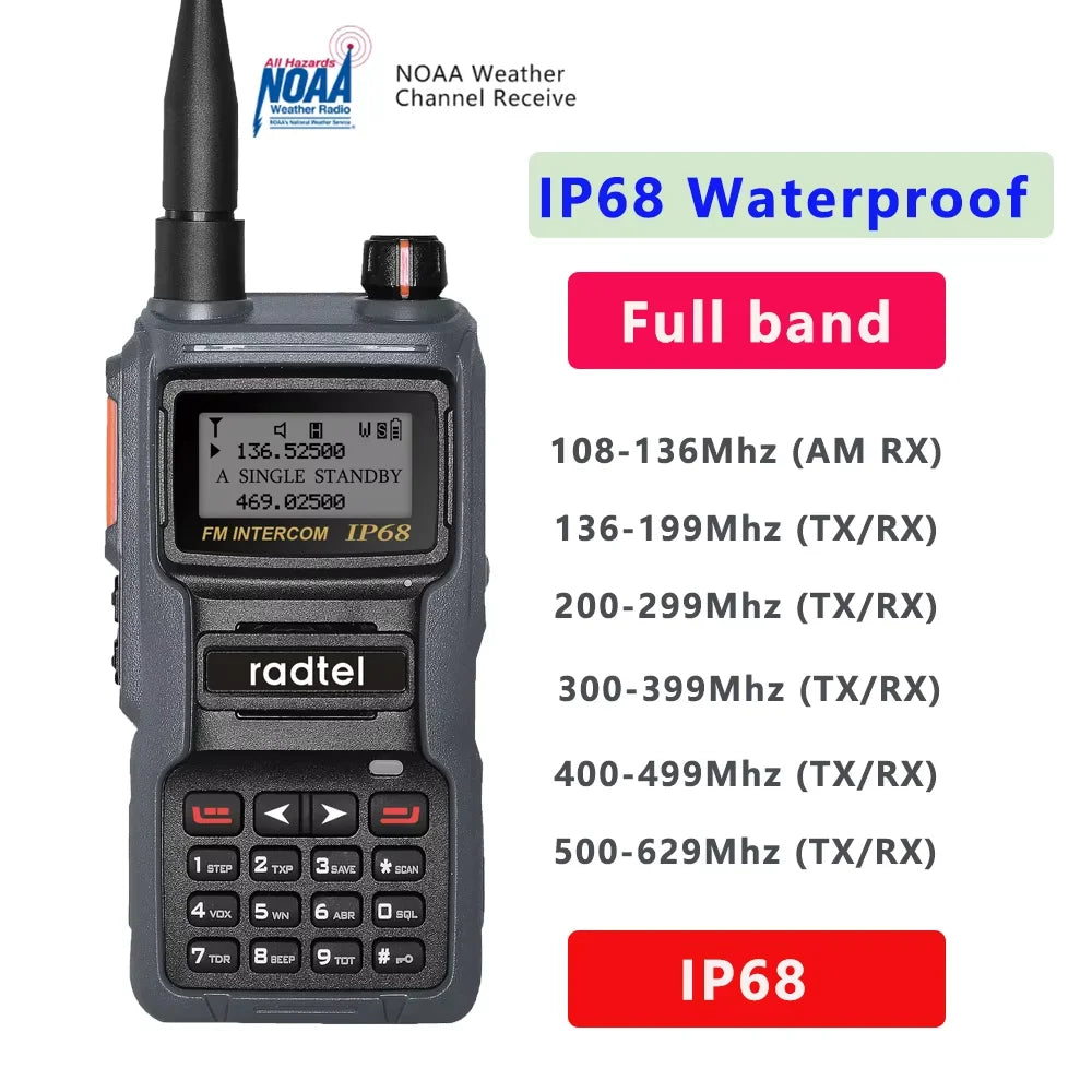 Talkie-Walkie Radtel IP68 – Radio Amateur Full Band 136-629 MHz, 199 Canaux, NOAA, Waterproof - BLACKBEARD OUTDOOR INDUSTRIES