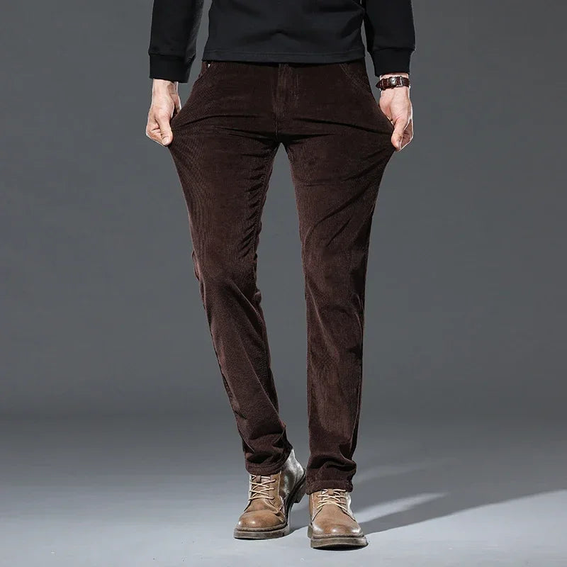 Pantalon Velours Côtelé Homme — 93% Coton Stretch, Coupe Droite, Smart Casual & Business | W28 à W40 - BLACKBEARD OUTDOOR INDUSTRIES
