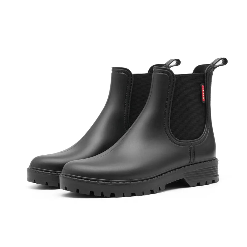 Bottes de Pluie Courtes Femme – Chelsea Imperméables Antidérapantes PVC