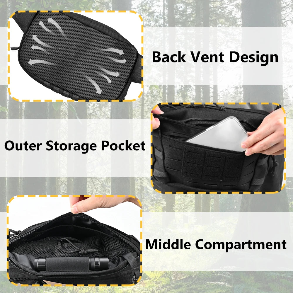 Sacoche banane tactique avec holster et porte-chargeurs