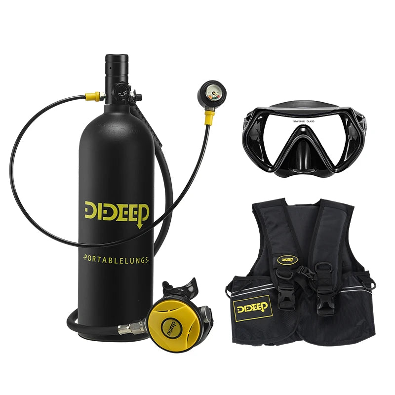 Mini bouteille de plongée 2 L avec masque et sac de transport