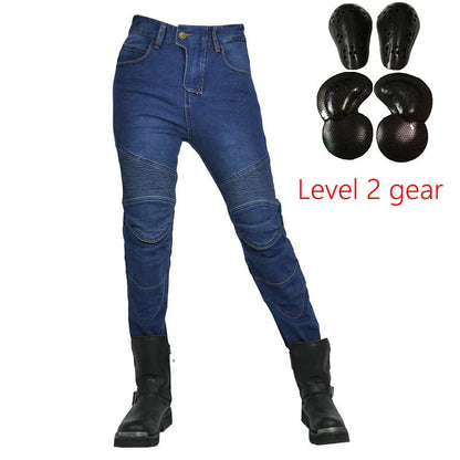 Jean moto tactique femme discret, police en civil