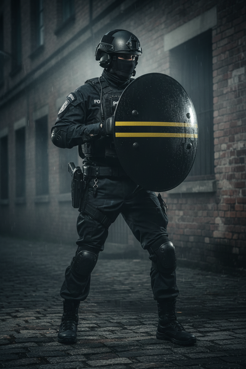 Bouclier Anti-Émeute Transparent PC — Rond / Carré | Usage Police & Sécurité - BLACKBEARD OUTDOOR INDUSTRIES
