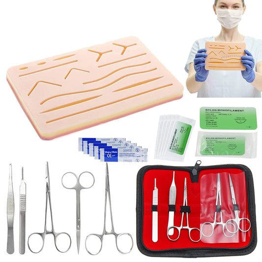 Kit de Suture Chirurgicale d’Entraînement – Pad Silicone 3 Couches | Étudiants Médecine & Secourisme