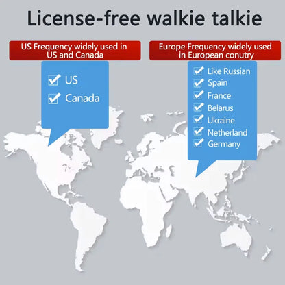 Pack 2 Talkies-Walkies PMR/FRS Sans Licence – Double PTT, VOX, USB-C, Alerte Météo
