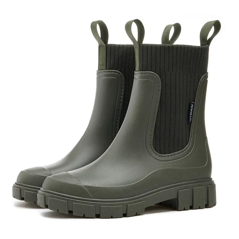 Bottes de pluie imperméables femme - Chelsea mi-mollet