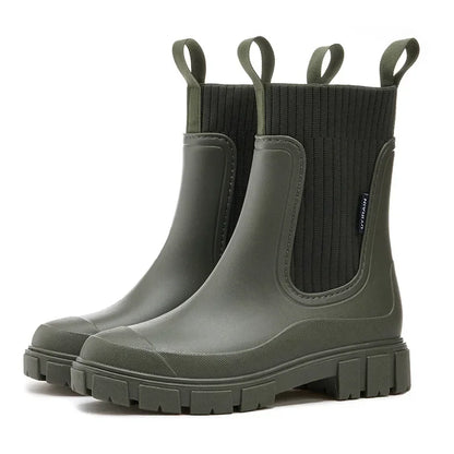 Bottes de pluie imperméables femme - Chelsea mi-mollet
