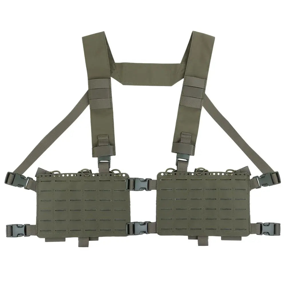 Chest Rig Tactique Cordura Alpha – Système MOLLE, Design Split, Airsoft Chasse Militaire