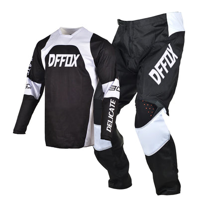 DFFOX Kit Moto MX – Jersey + Pantalon Motocross Enduro DH MTB Offroad – Unisexe S à XXXL