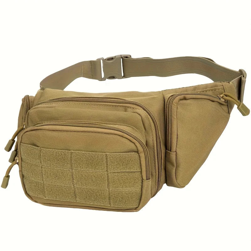 Sacoche banane tactique en nylon résistant – multi‑poches MOLLE avec holster et 4 porte‑chargeurs, idéale pour la randonnée, le vélo et le voyage (Kaki/Noir/Vert) - BLACKBEARD OUTDOOR INDUSTRIES