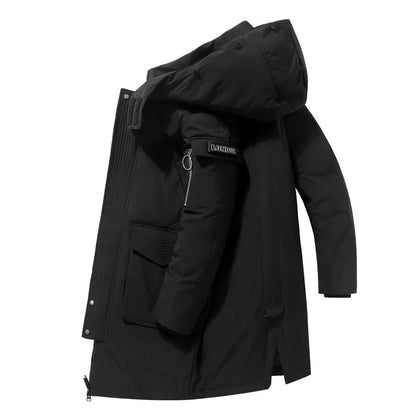 Parka homme en duvet de canard à capuche amovible