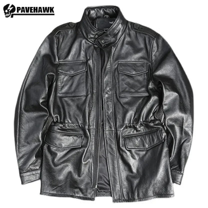 Blouson Homme M65 en Cuir Véritable - BLACKBEARD OUTDOOR INDUSTRIES