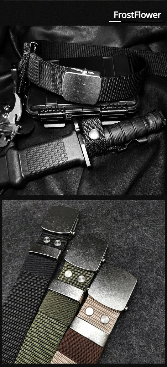 Ceinture Tactique en Nylon avec Boucle Automatique en Titane Pur (35/38 mm) Ma boutique