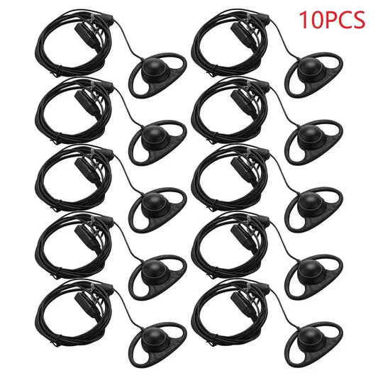 Lot 10 Écouteurs PTT Motorola 2 Broches – Oreillette D-Shape Professionnelle pour Équipes