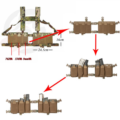 Chest Rig Tactique Style Spiritus Systems Fat Strap MK4 – Gilet MOLLE Unisexe | Airsoft, Militaire | 10 Coloris