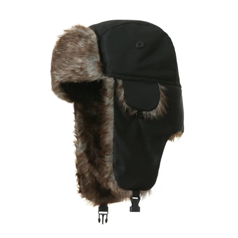 Chapka Ushanka Russe Imperméable - Doublure Fausse Fourrure, Ski et Hiver