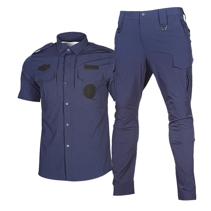 Tenue de Garde Sécuritaire - Uniforme Police en Tissu à Séchage Rapide, Costume de Travail Noir/Bleu pour Homme - BLACKBEARD OUTDOOR INDUSTRIES