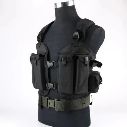 Gilet tactique homme noir en nylon