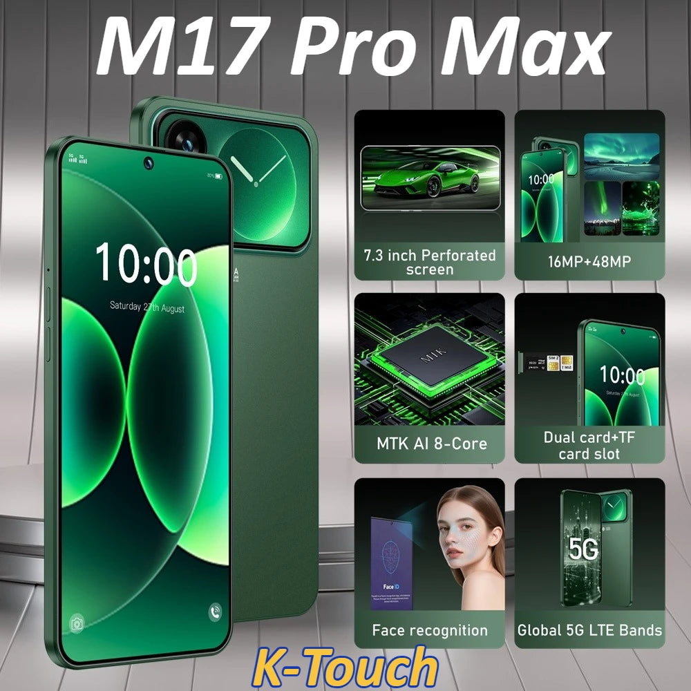 K-Touch M17 Pro Max — Smartphone 5G 7,3" 7800mAh, 16Go RAM, 1To, Android 15, Double SIM