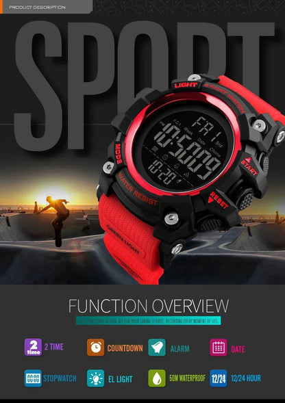Montre Digitale Sport Homme SKMEI 1384 – Résistante et Multifonction - BLACKBEARD OUTDOOR INDUSTRIES