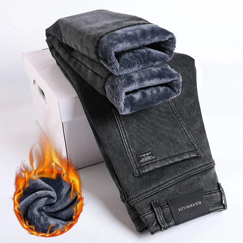 Jeans d'Hiver pour Homme - Coupe Slim Droite, Élastiques, Fleece Intérieur Chaud BLACKBEARD OUTDOOR INDUSTRIES