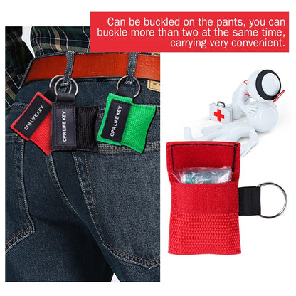 Masques bouche-à-bouche à valve avec pochette porte-clés – Lot de 50