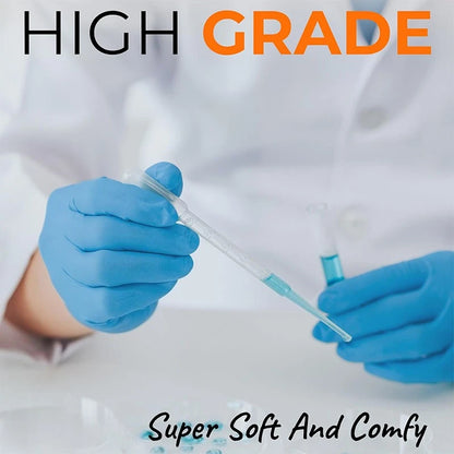 Gants en Nitrile Bleus - Gants Jetables pour le Nettoyage de Cuisine, Vaisselle et Travail - BLACKBEARD OUTDOOR INDUSTRIES