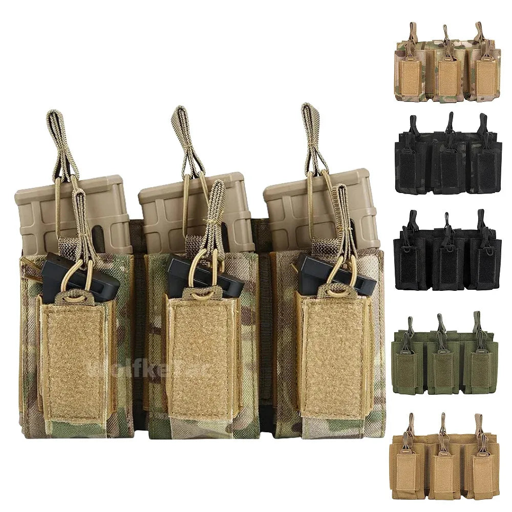 Pochette Tactique Triple Chargeurs – Universelle M4 / M14 / M16 / AK / AR / Glock | Système MOLLE EDC - BLACKBEARD OUTDOOR INDUSTRIES