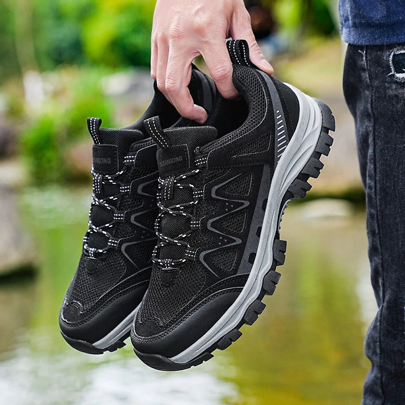 Chaussure Randonnée Homme Grande Taille – Tige Cuir Respirante Semelle EVA Légère – Pointures 39 à 48