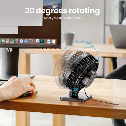 Ventilateur USB de Bureau GAIATOP – Mini Ventilateur Portable 3 Vitesses, Silencieux, 5W