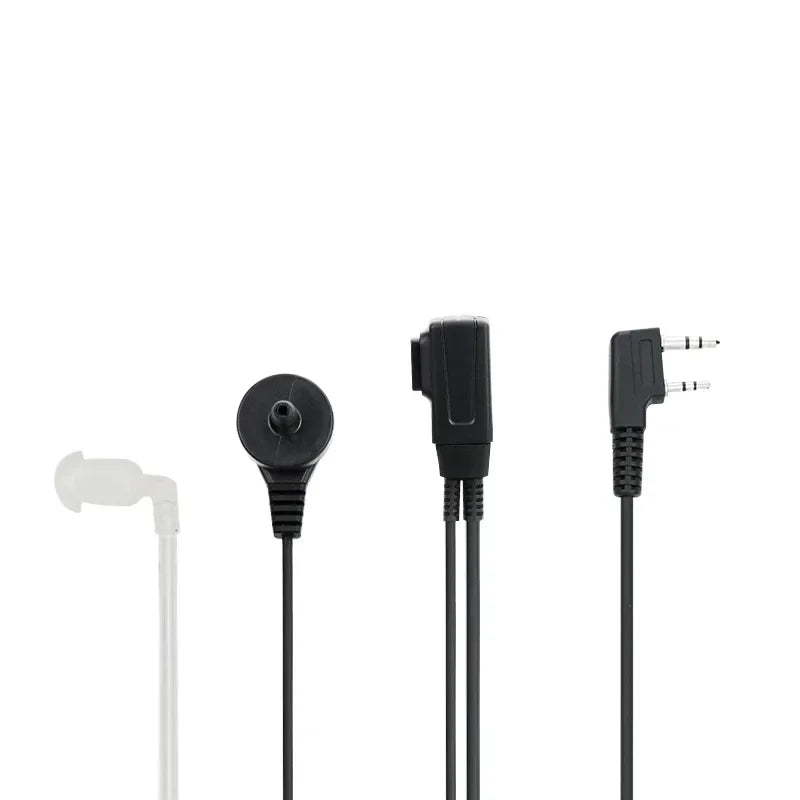 Oreillette Tactique 2 Pin PTT avec Tube Acoustique – Compatible Kenwood, Baofeng UV-5R, BF-888S