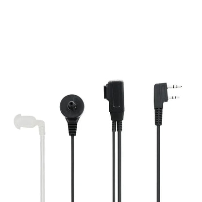 Oreillette Tactique 2 Pin PTT avec Tube Acoustique – Compatible Kenwood, Baofeng UV-5R, BF-888S